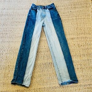 PacSun Blue and Gray Women's Straight Leg Jeans